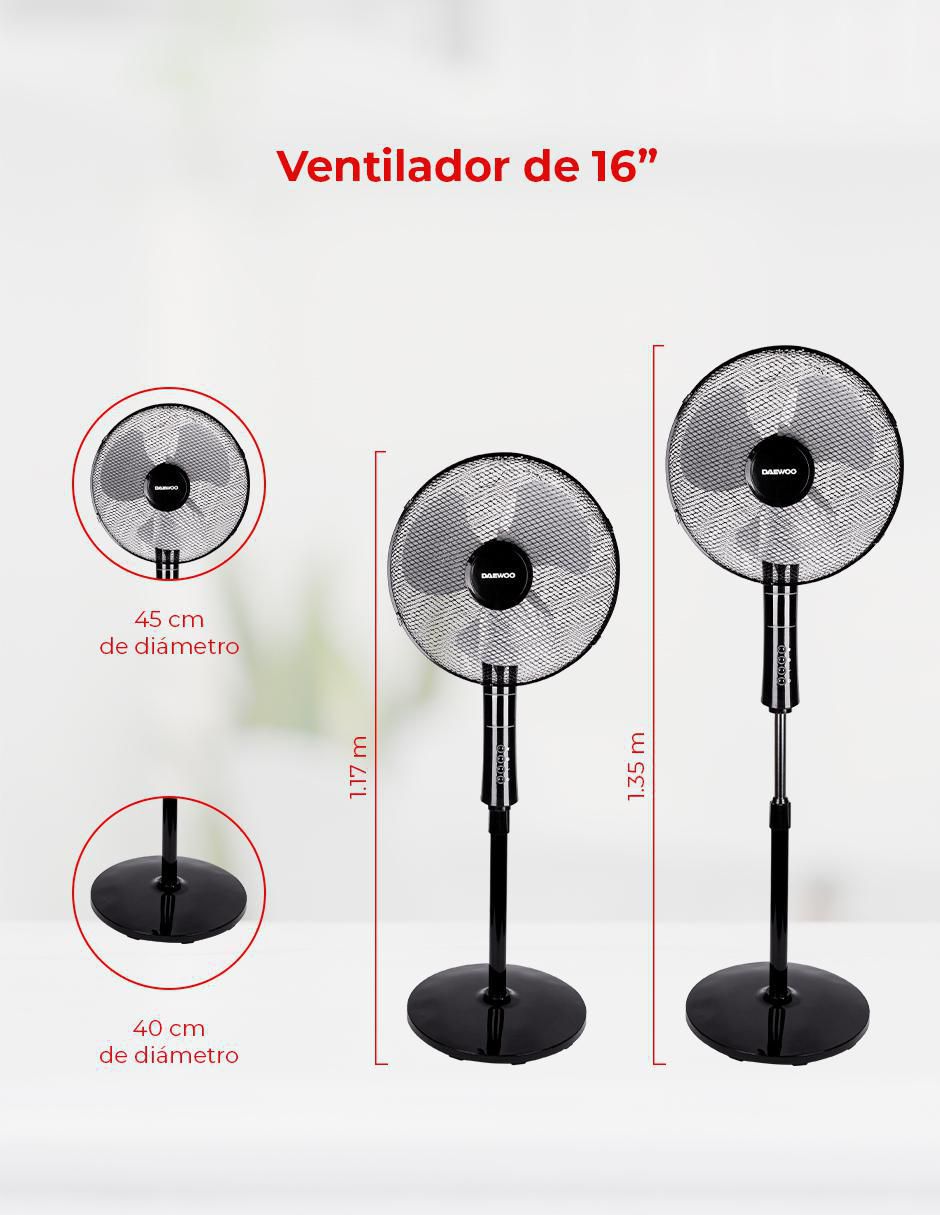 VENTILADOR DE PEDESTAL DI-1689A, NEGROO 7