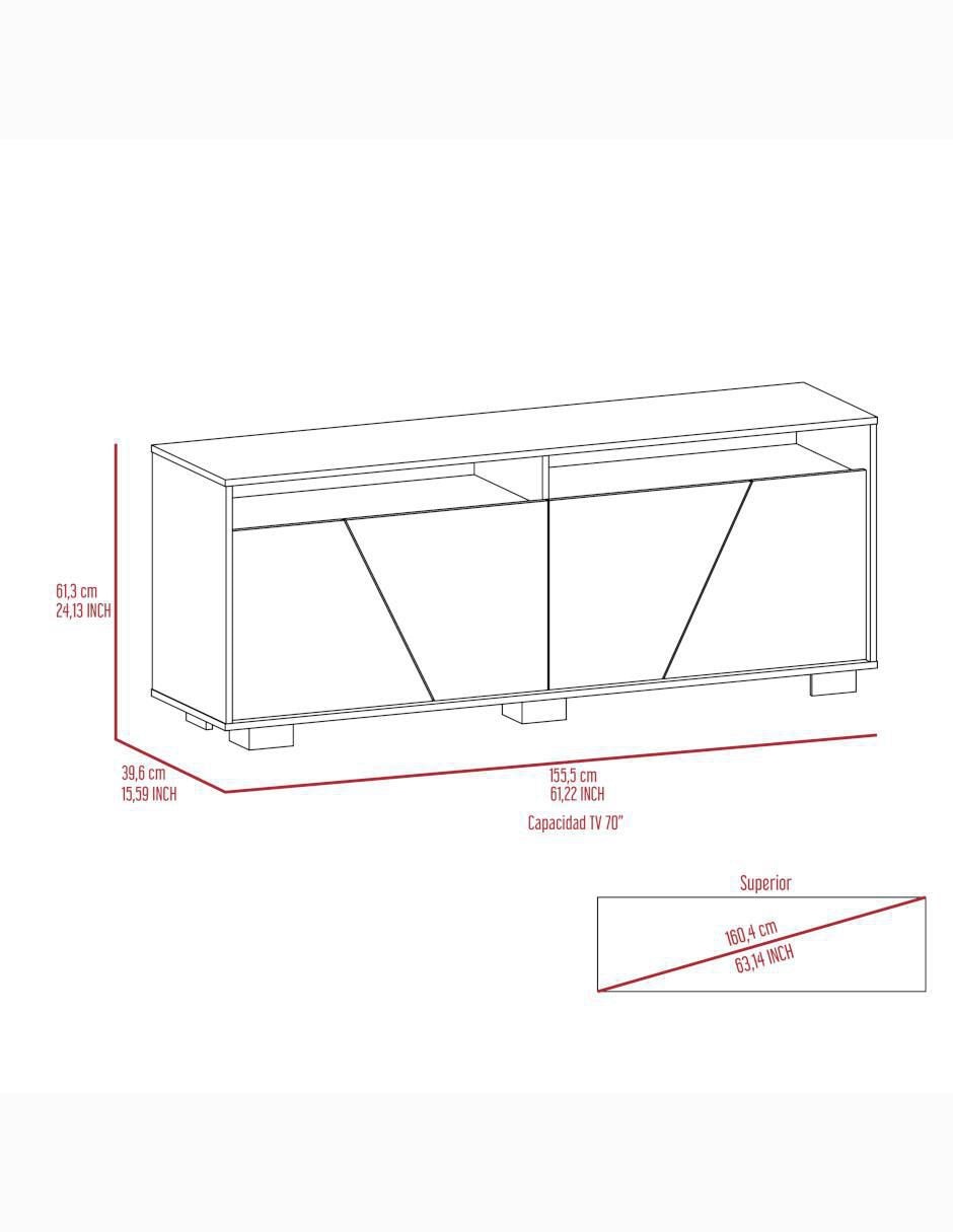 Mueble de TV armable Fraktal de melamina 7