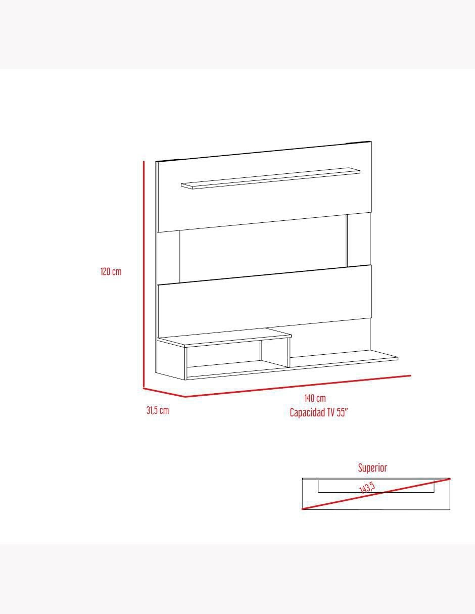 Mueble de TV armable Beijing de melamina 6