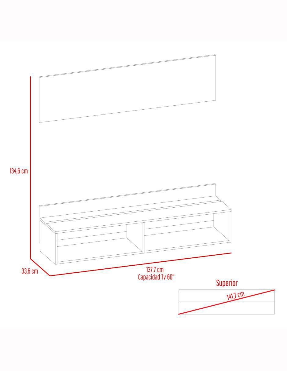 Mueble de TV armable Vassel de melamina 6