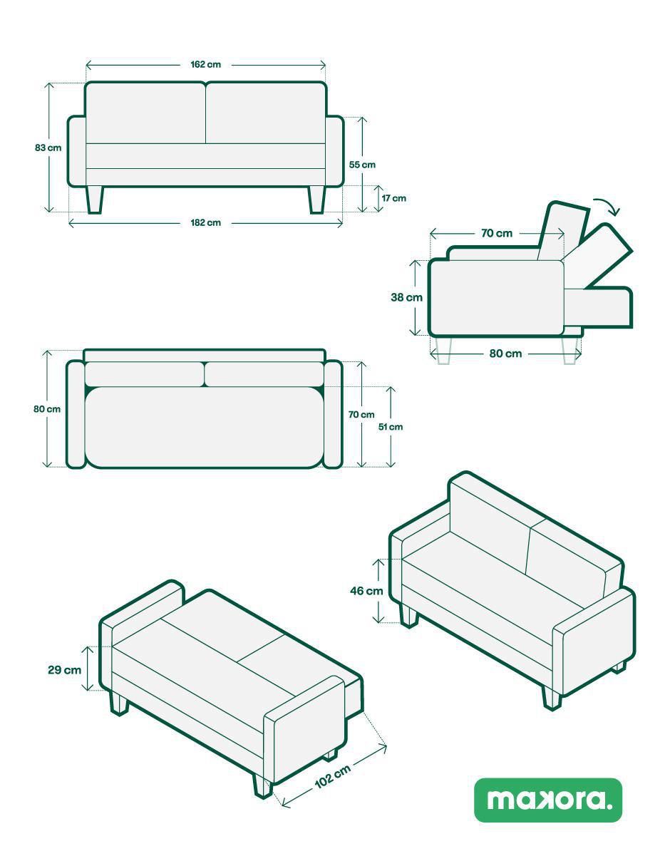 Sofá cama armable tammy memory foam de lino 8