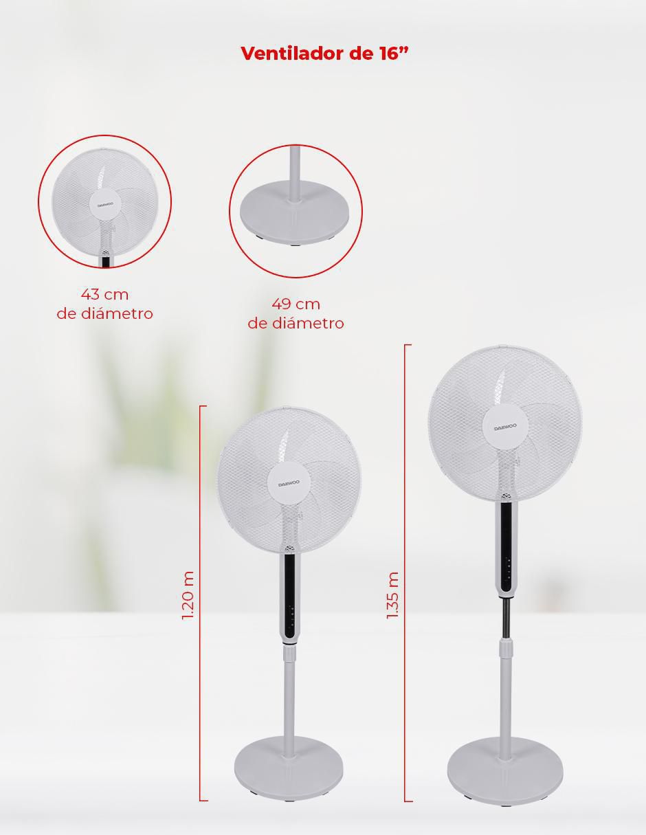 VENTILADOR DE PEDESTAL DI-1692, BLANCOO