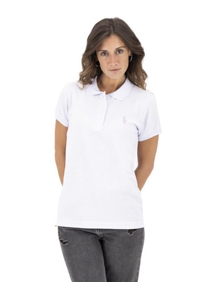 Playera manga corta cuello polo para mujer 1