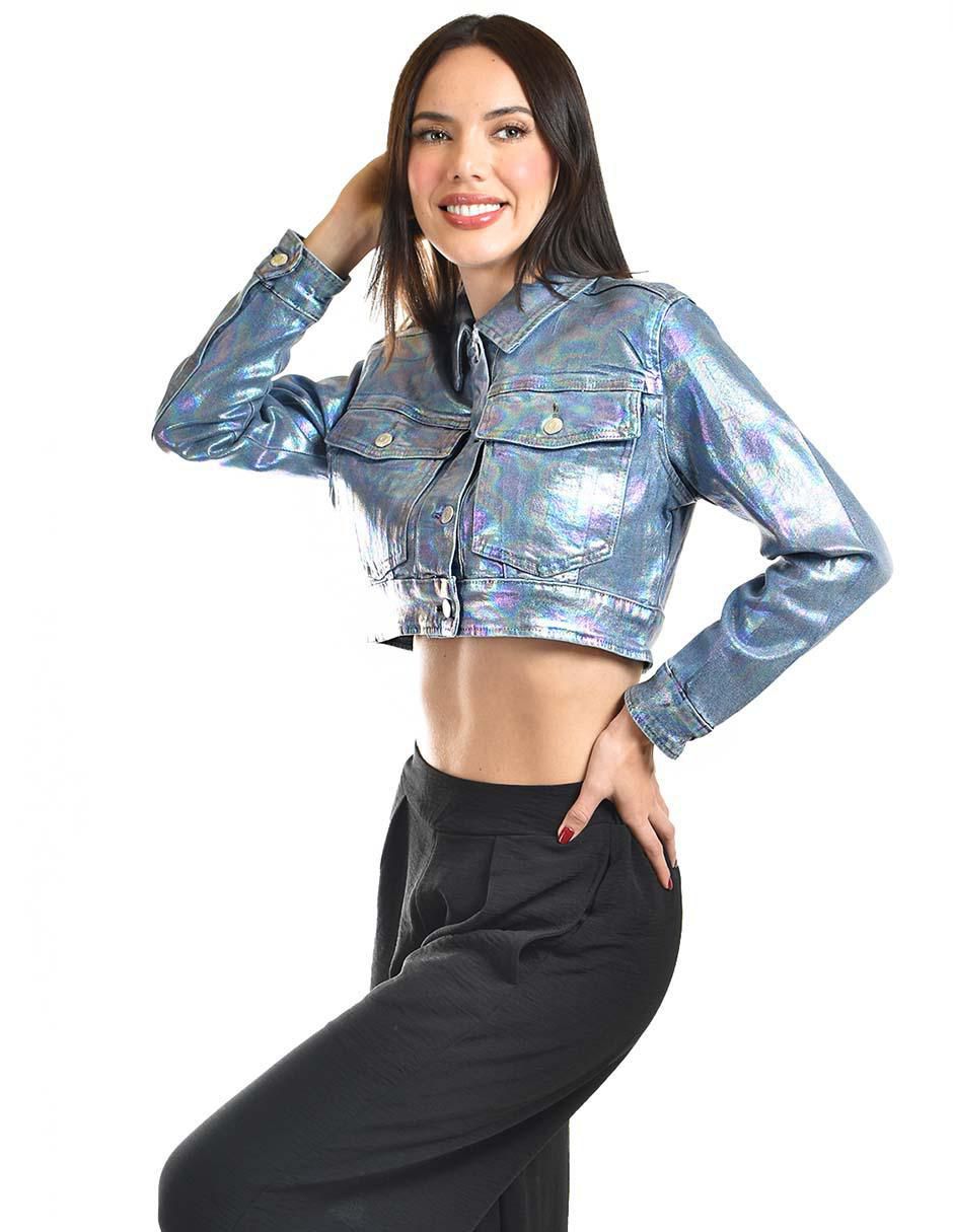 Chamarra impermeable de mezclilla para mujer