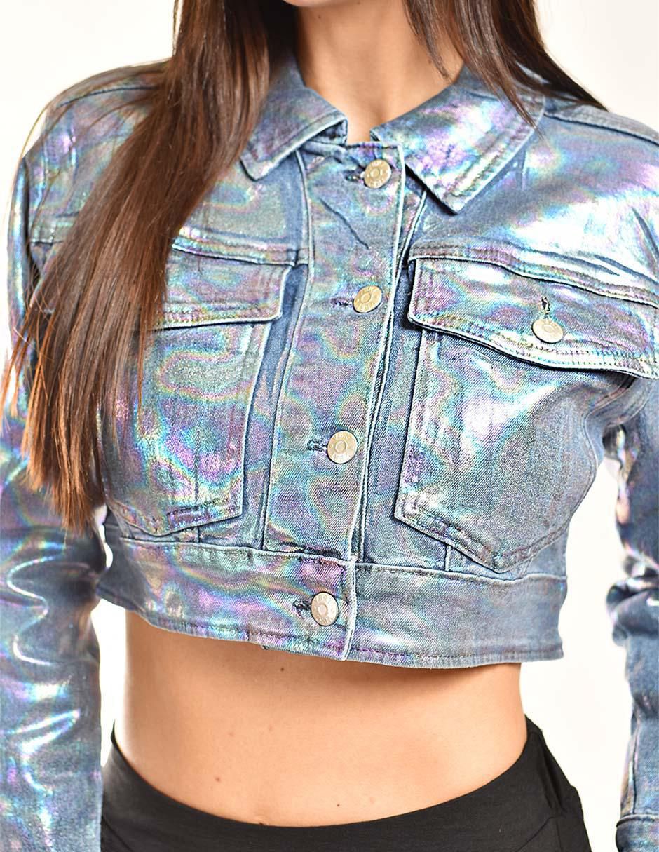 Chamarra impermeable de mezclilla para mujer