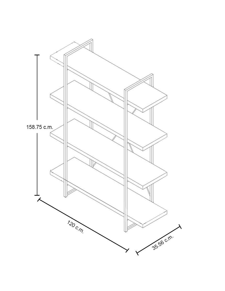 Librero armable Ellery de madera 3