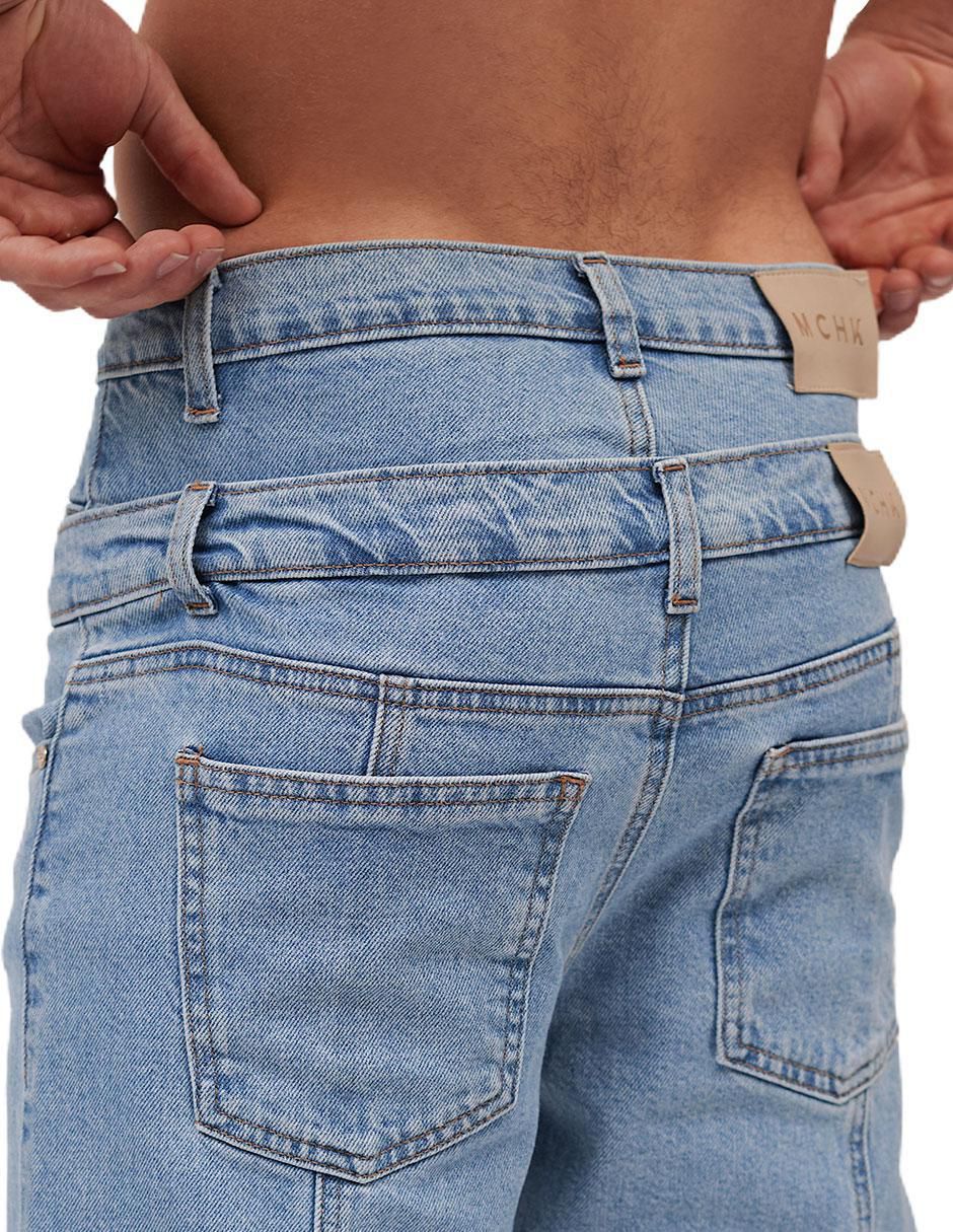 Jeans straight Mchk lavado claro para hombre