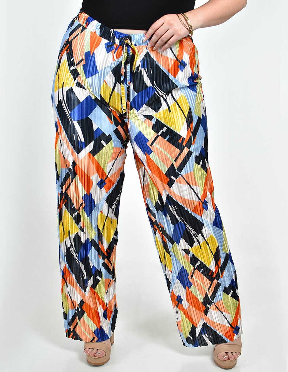 Pantalón plisado amplio para mujer 1