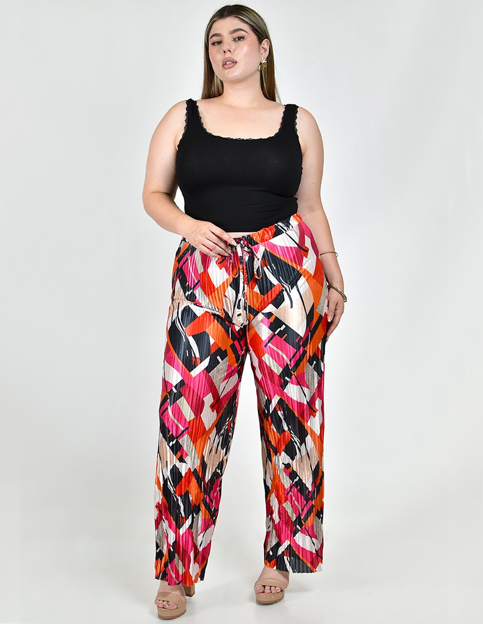 Pantalón plisado amplio para mujer 4