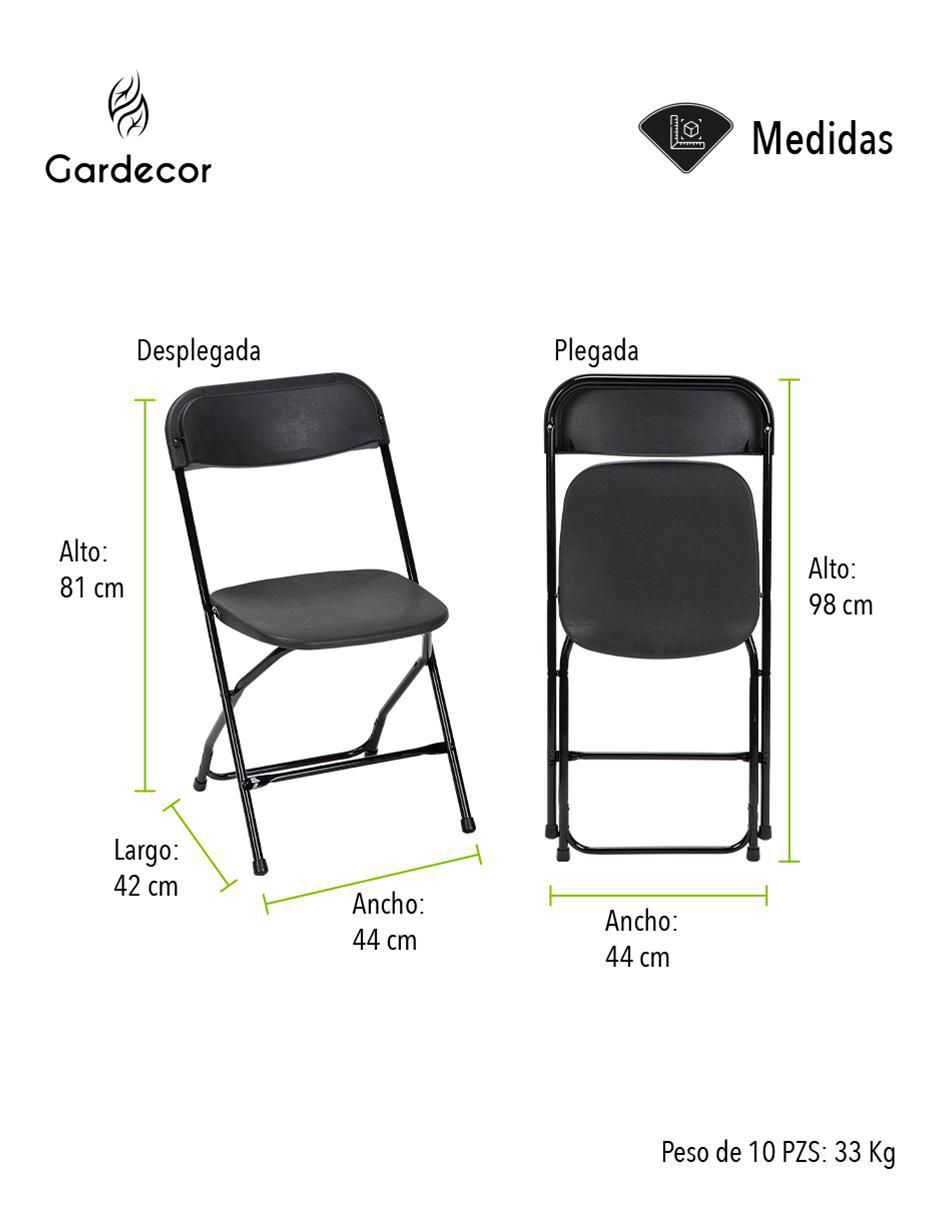 Set de sillas plegables 10 piezas Gardecor de plástico