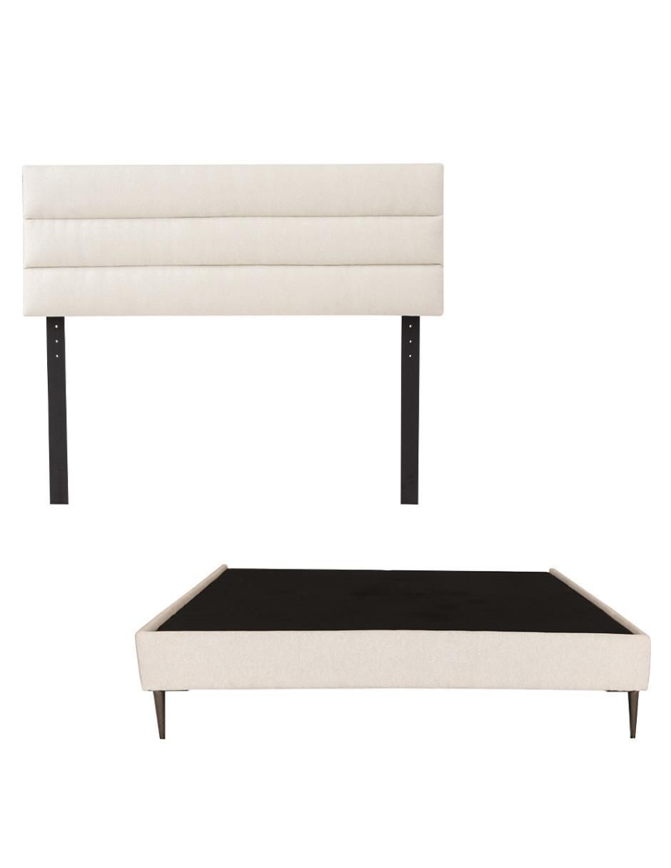 Cama logan slim de madera y tela 2