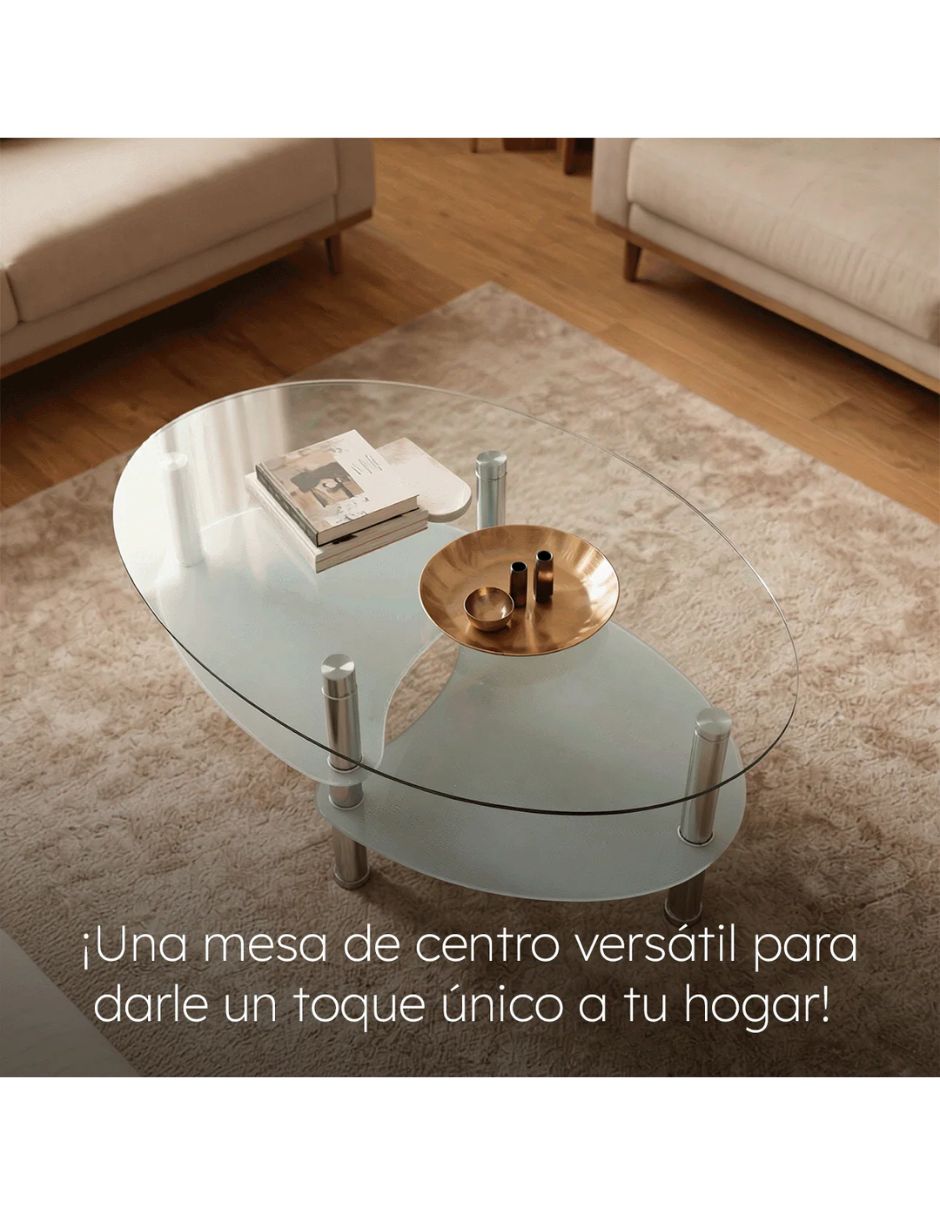 Mesa de centro armable de cristal