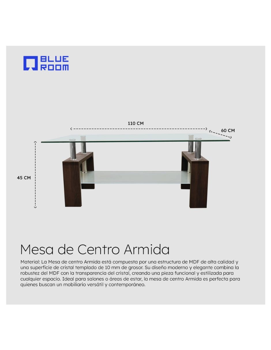 Mesa de centro armable de cristal 5