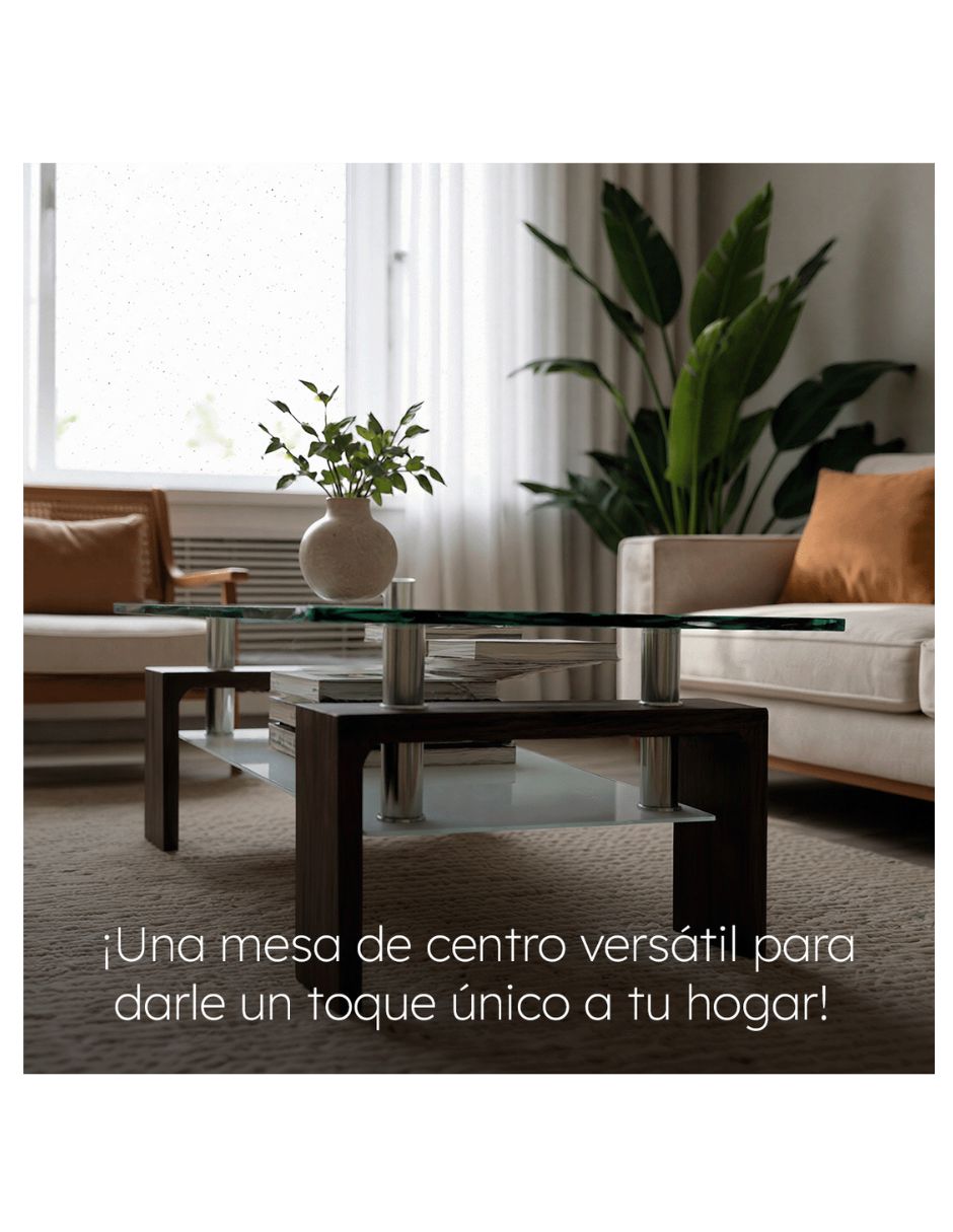 Mesa de centro armable de cristal