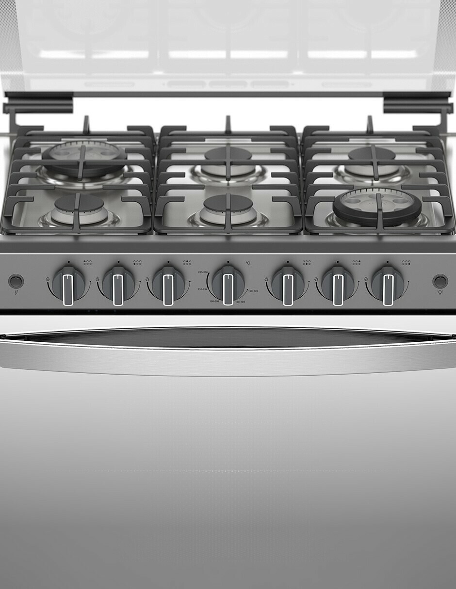 Estufa empotrable a gas lp Onix 79.68 cm ABR7140G de 6 quemadores 9