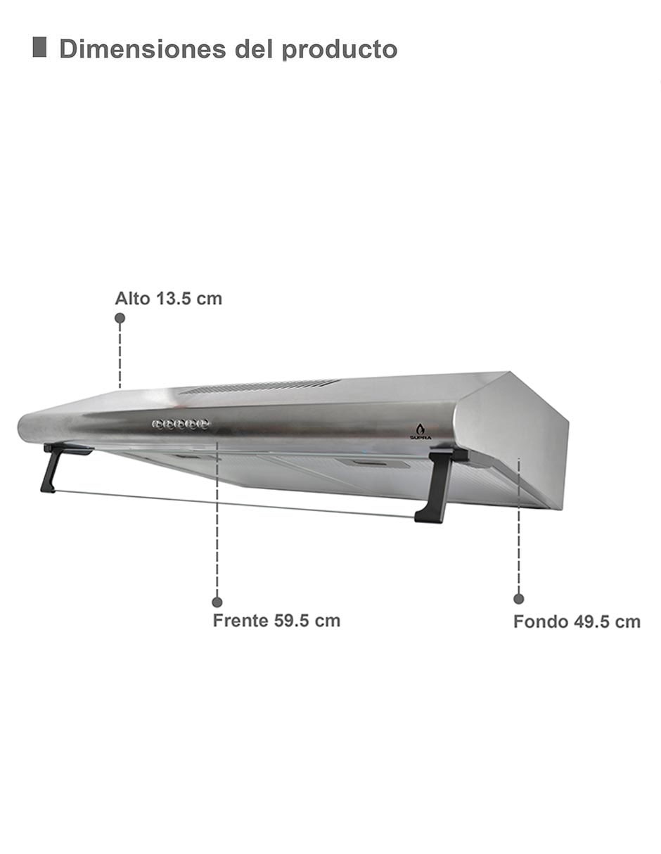 Campana de pared COMBINATO de acero inoxidable 6