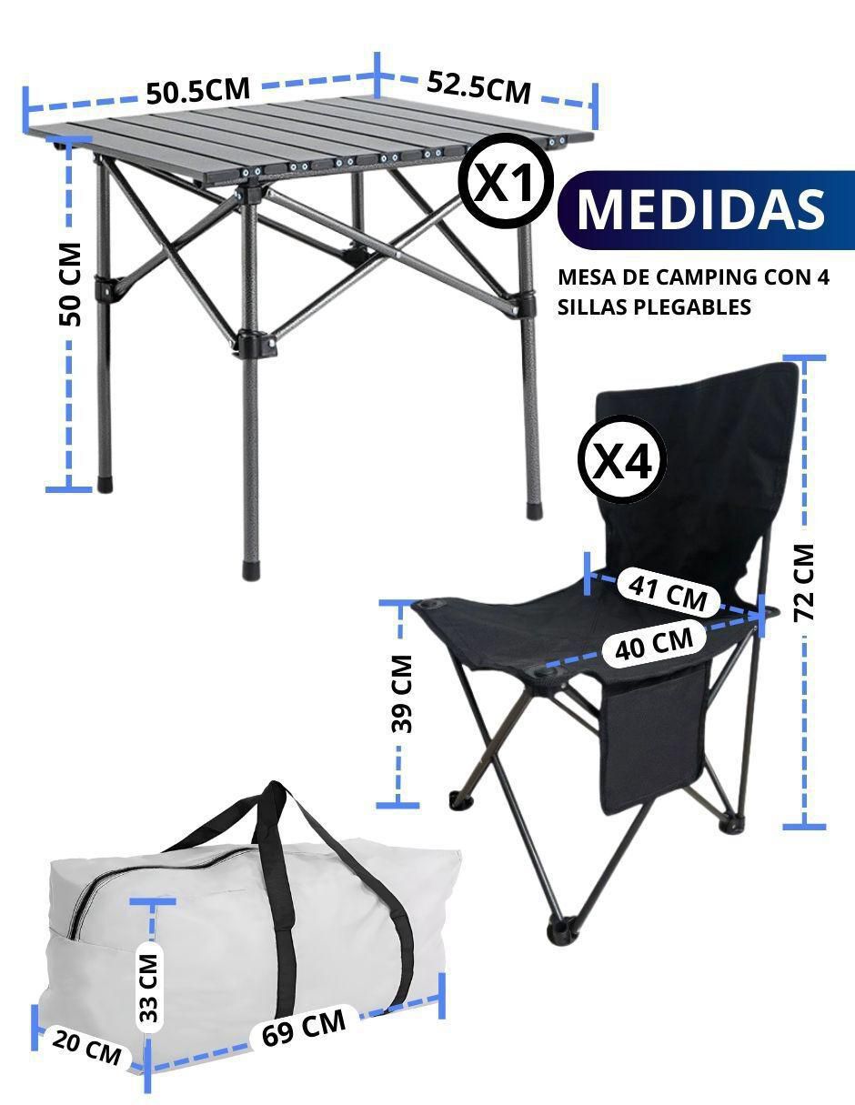 Juego de sillas plegables 5 piezas 9