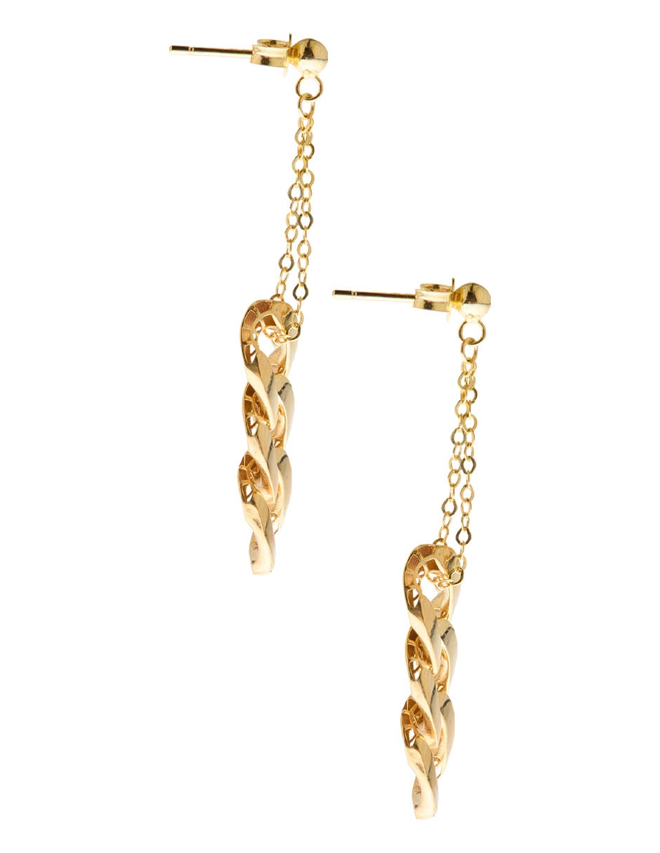 Aretes de oro con acabado brillante 3