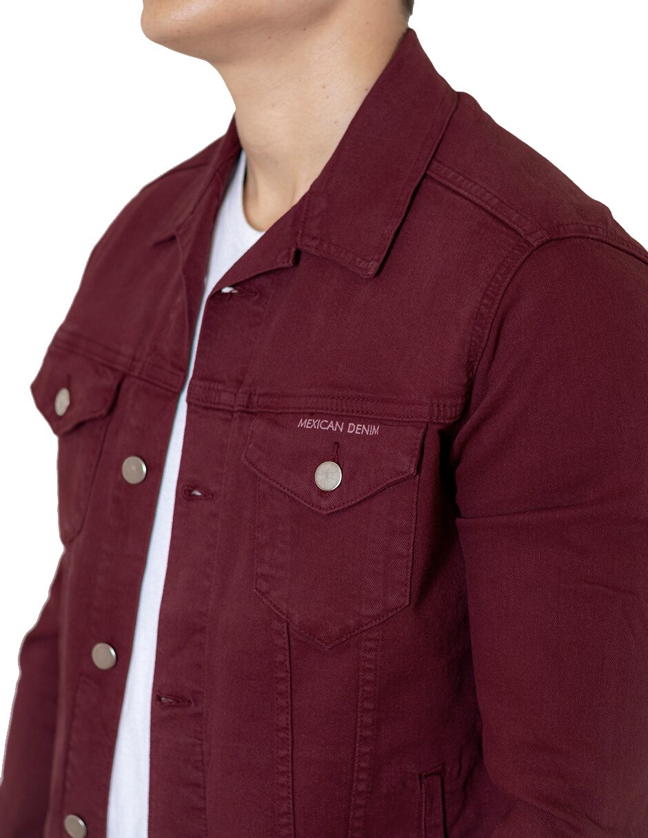 Chamarra casual Indicum Denim de mezclilla con bolsillos para hombre