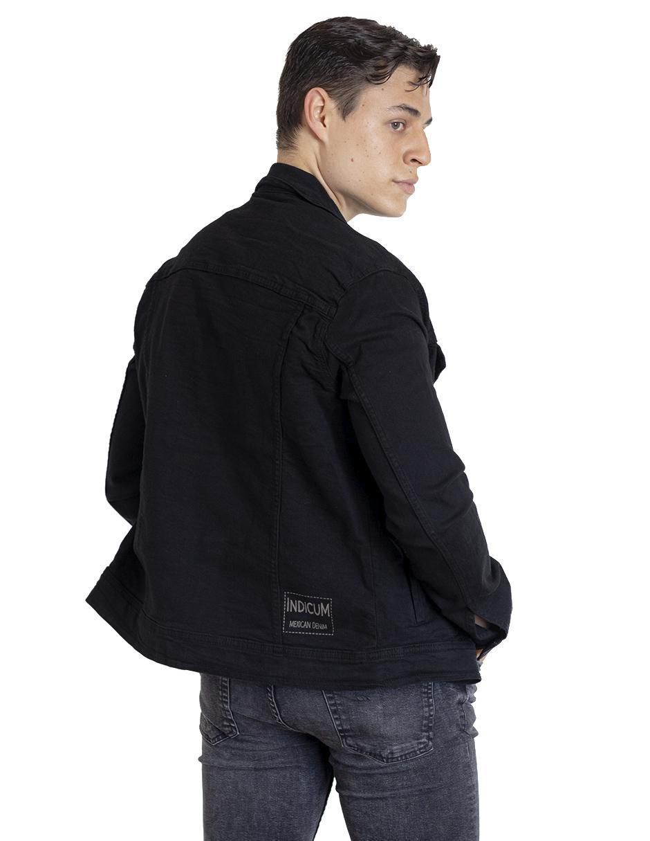 Chamarra casual de mezclilla con bolsillos para hombre 2