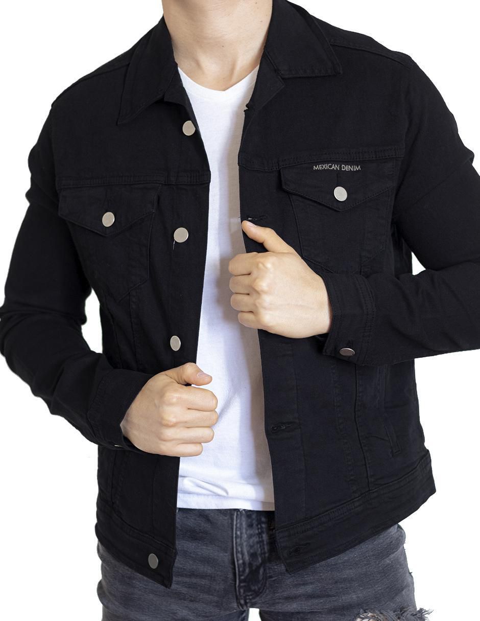 Chamarra casual de mezclilla con bolsillos para hombre 3