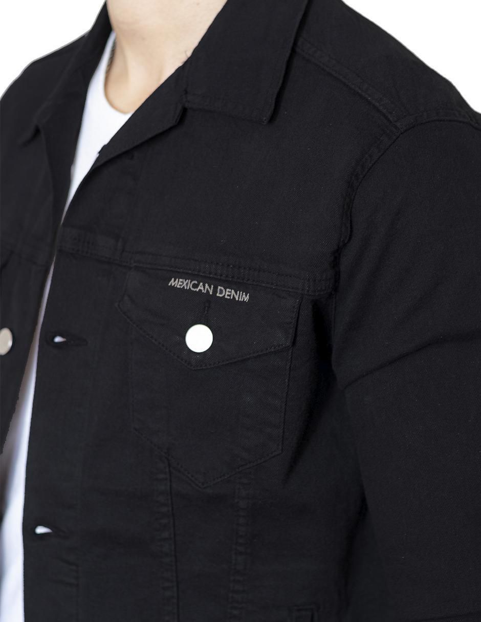 Chamarra casual de mezclilla con bolsillos para hombre 4