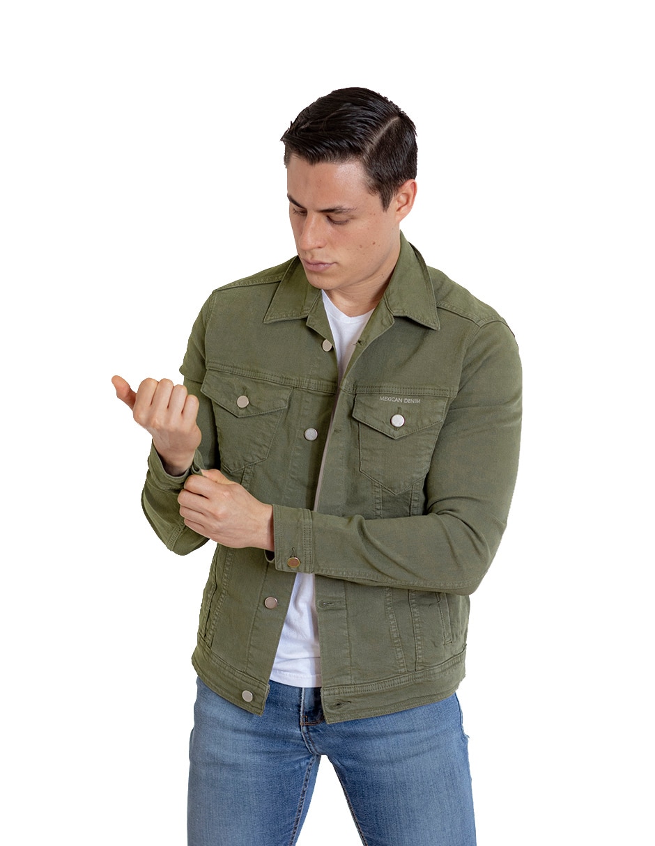 Chamarra casual de mezclilla con bolsillos para hombre Chamarra casual de mezclilla con bolsillos para hombre