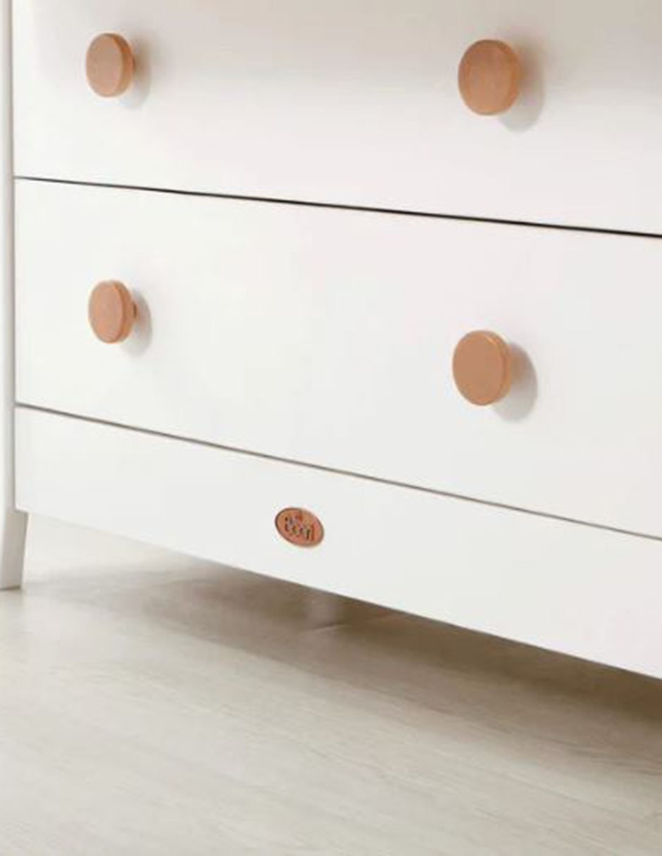 Cómoda con cambiador Latte Mon Caramel de MDF y chapa