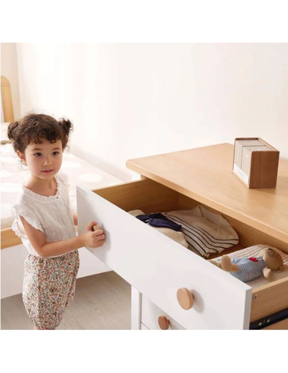 Cómoda con cambiador Latte Mon Caramel de MDF y chapa