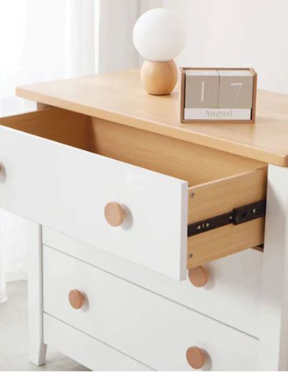 Cómoda con cambiador Latte de MDF y chapa Cómoda con cambiador Latte de MDF y chapa