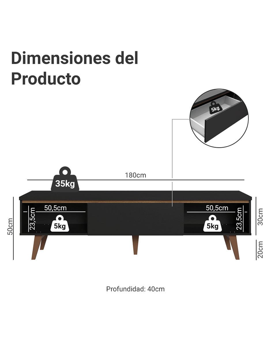 Mueble de TV armable Reims de madera 7
