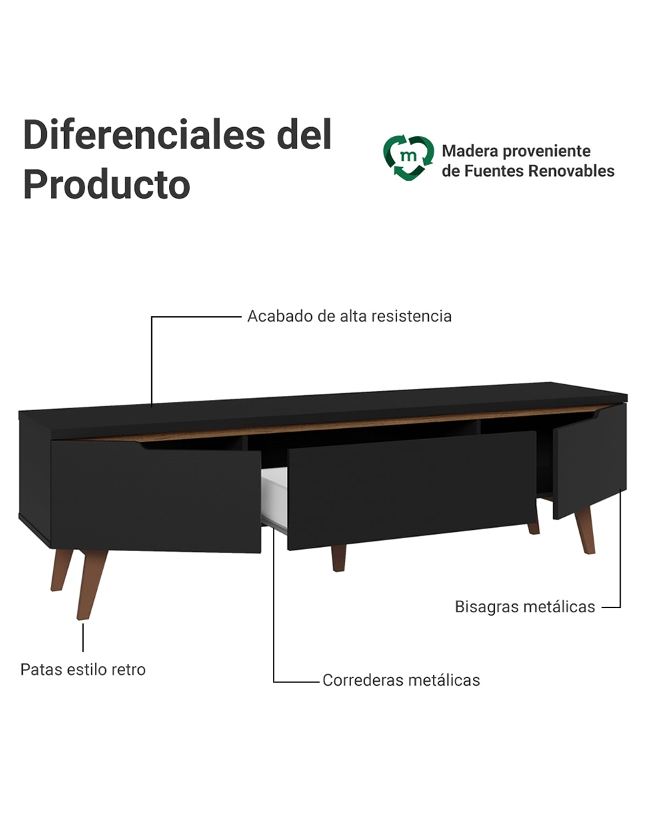Mueble de TV armable Reims de madera 2