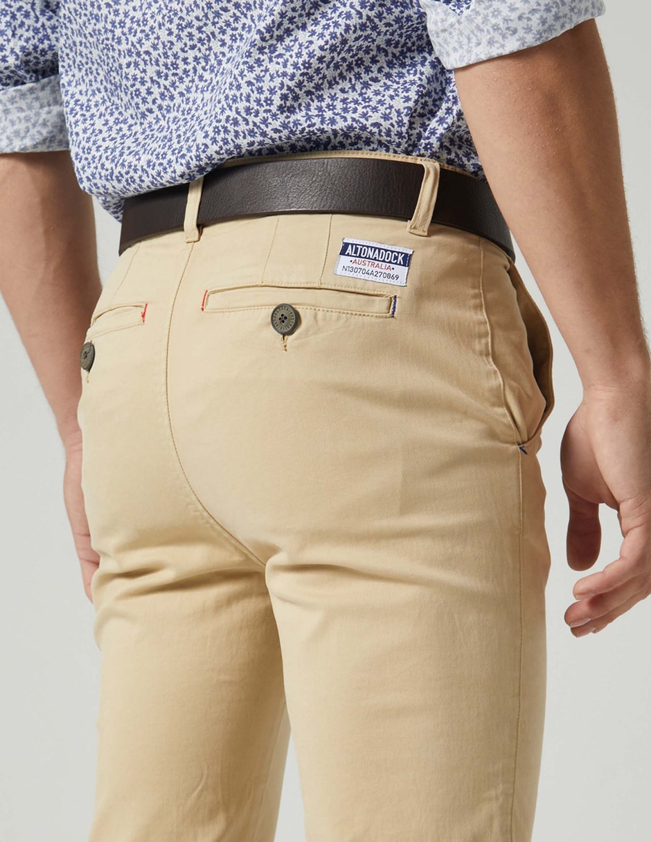 Pantalón chino slim de algodón para hombre