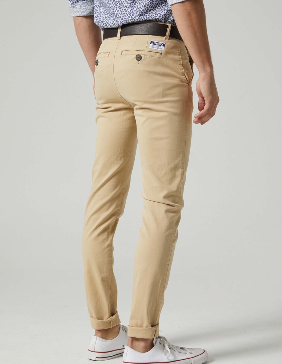 Pantalón chino slim de algodón para hombre