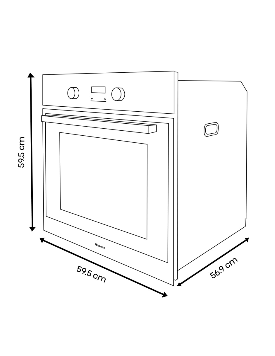 Horno a gas natural Hisense HGO602BS capacidad 1.9 pies