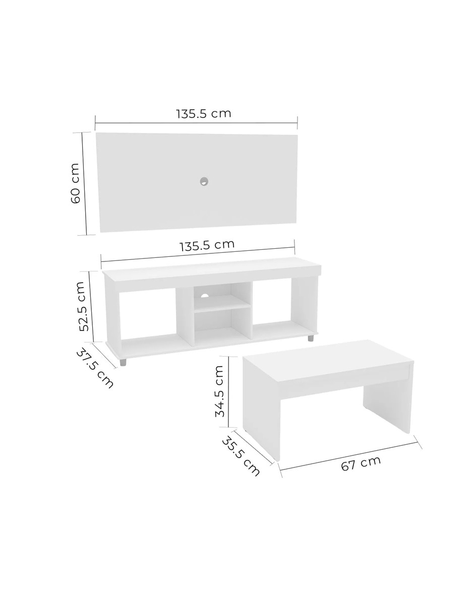 Mueble de tv Turin Mundo In de melamina