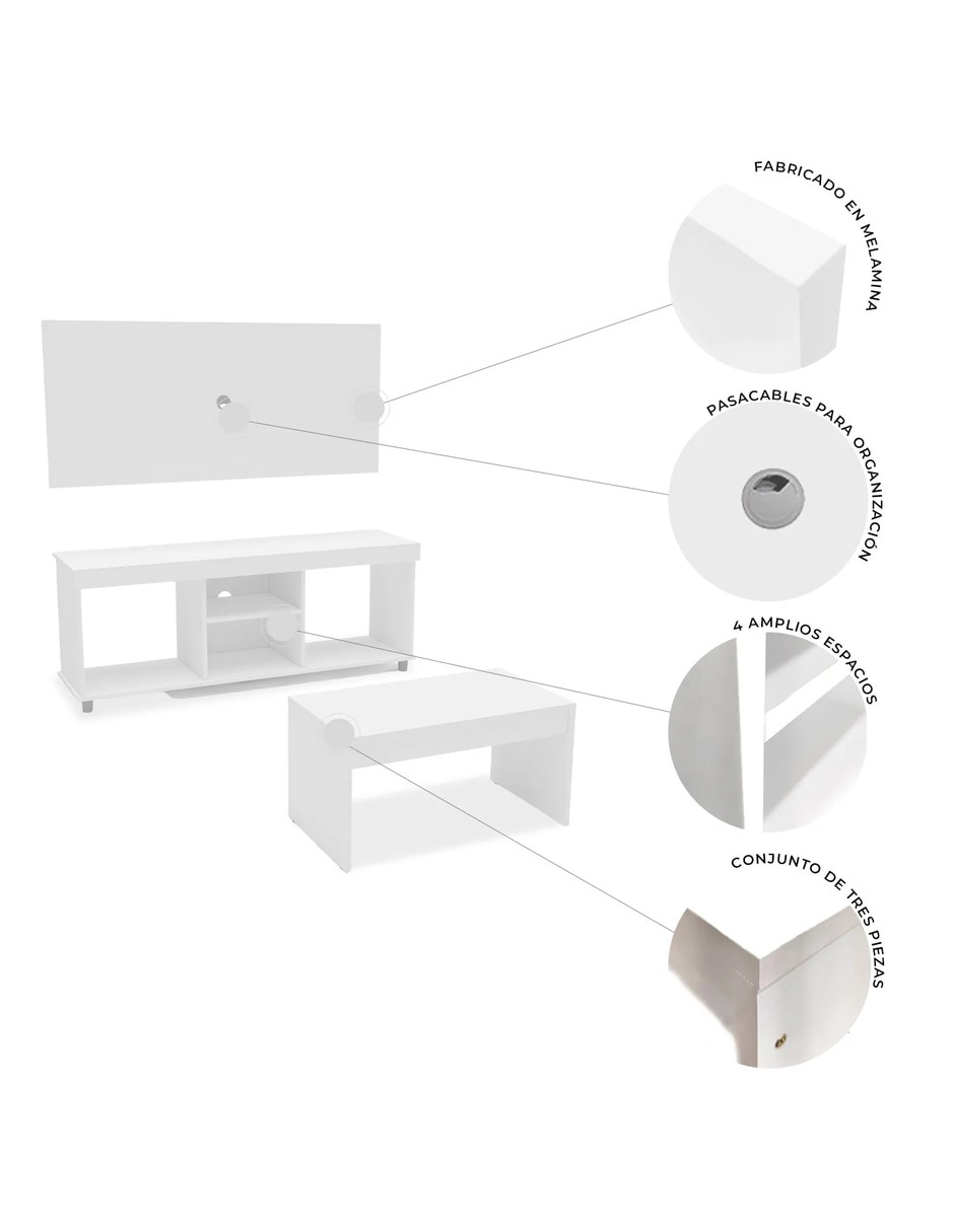 Mueble de tv Turin Mundo In de melamina