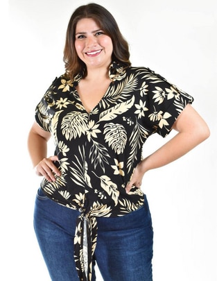 Blusa Roman Fashion manga corta para mujer