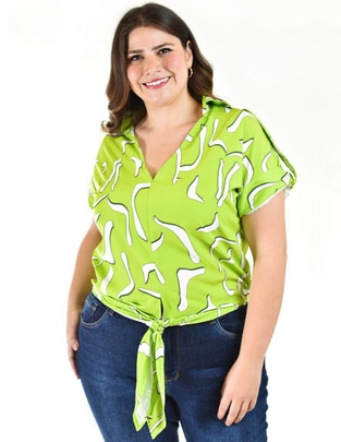 Blusa Roman Fashion manga corta para mujer