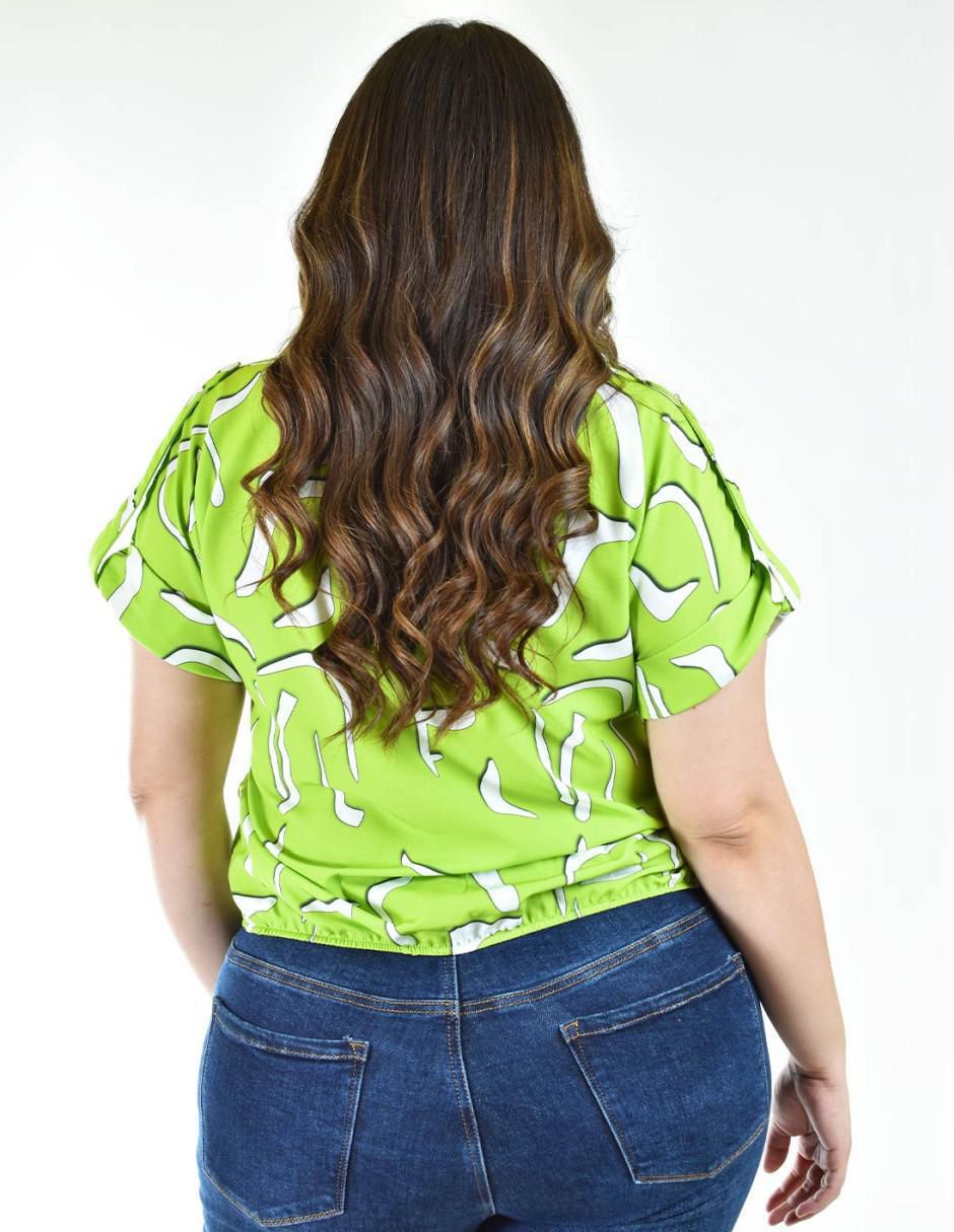 Blusa Roman Fashion manga corta para mujer