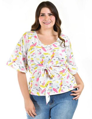 Blusa Roman Fashion manga 3/4 para mujer