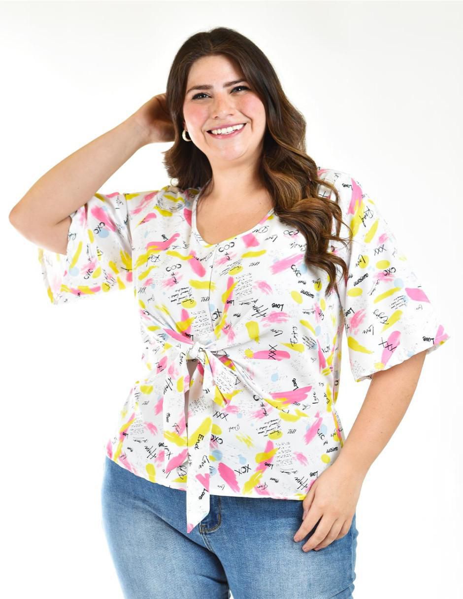 Blusa Roman Fashion manga 3/4 para mujer