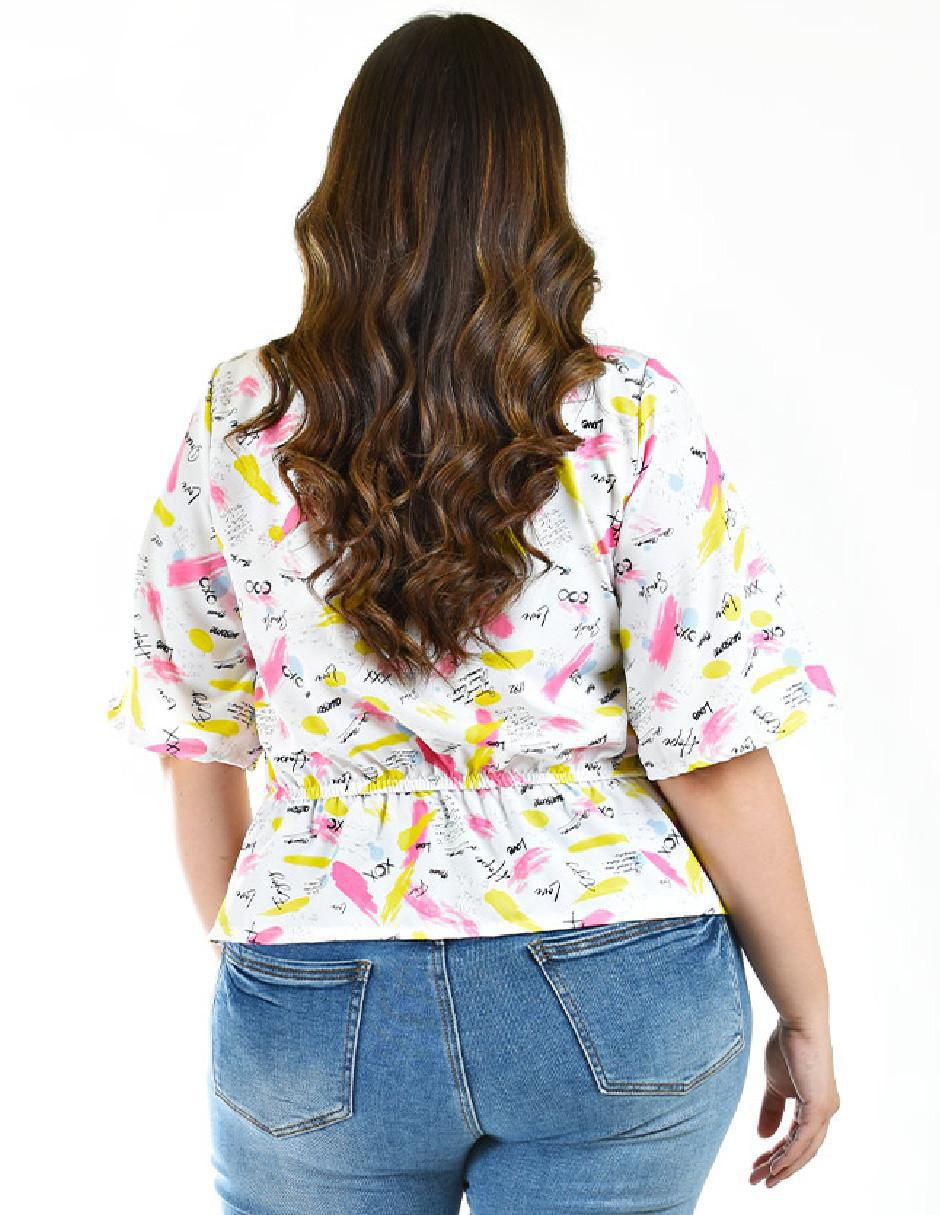 Blusa Roman Fashion manga 3/4 para mujer