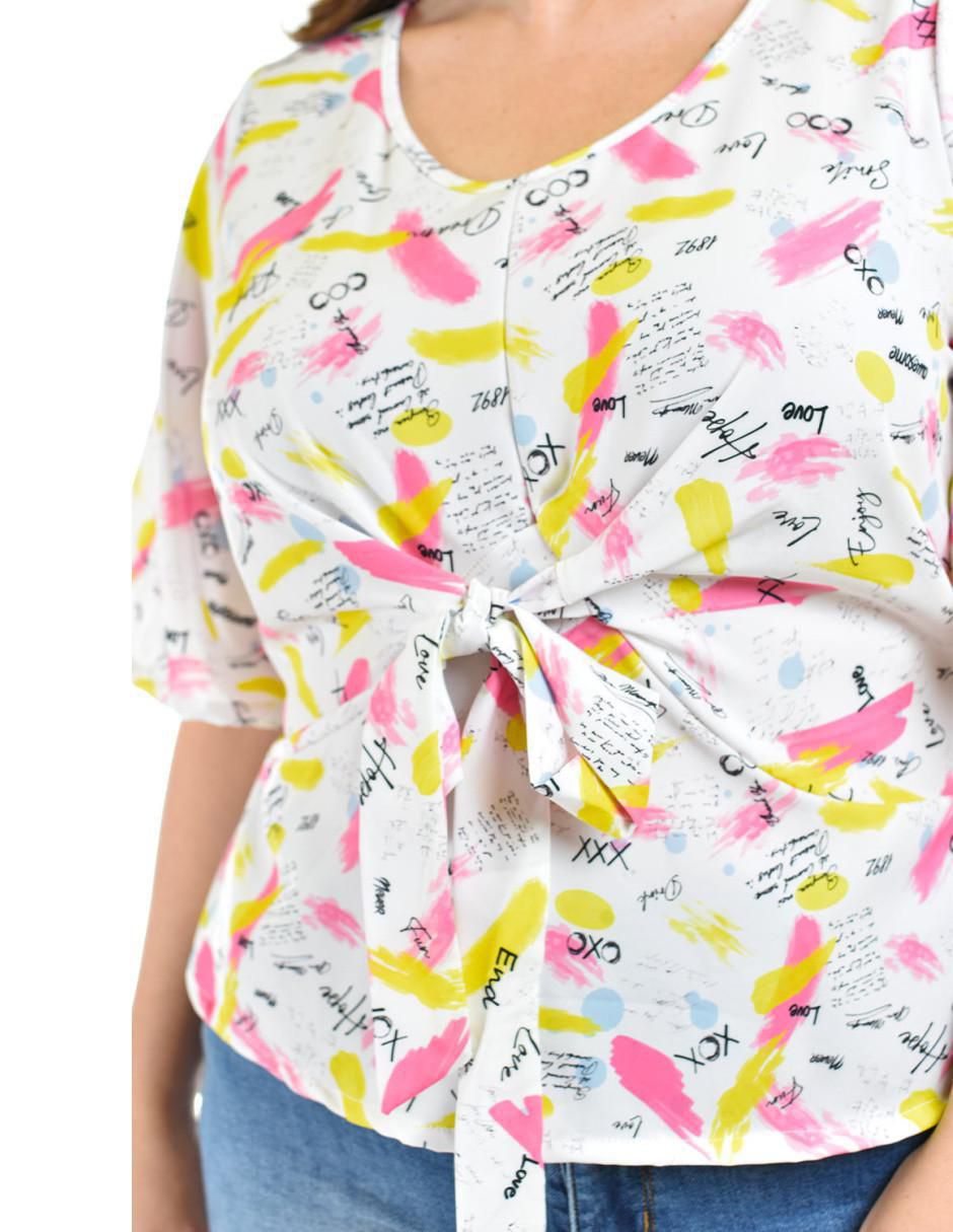 Blusa Roman Fashion manga 3/4 para mujer