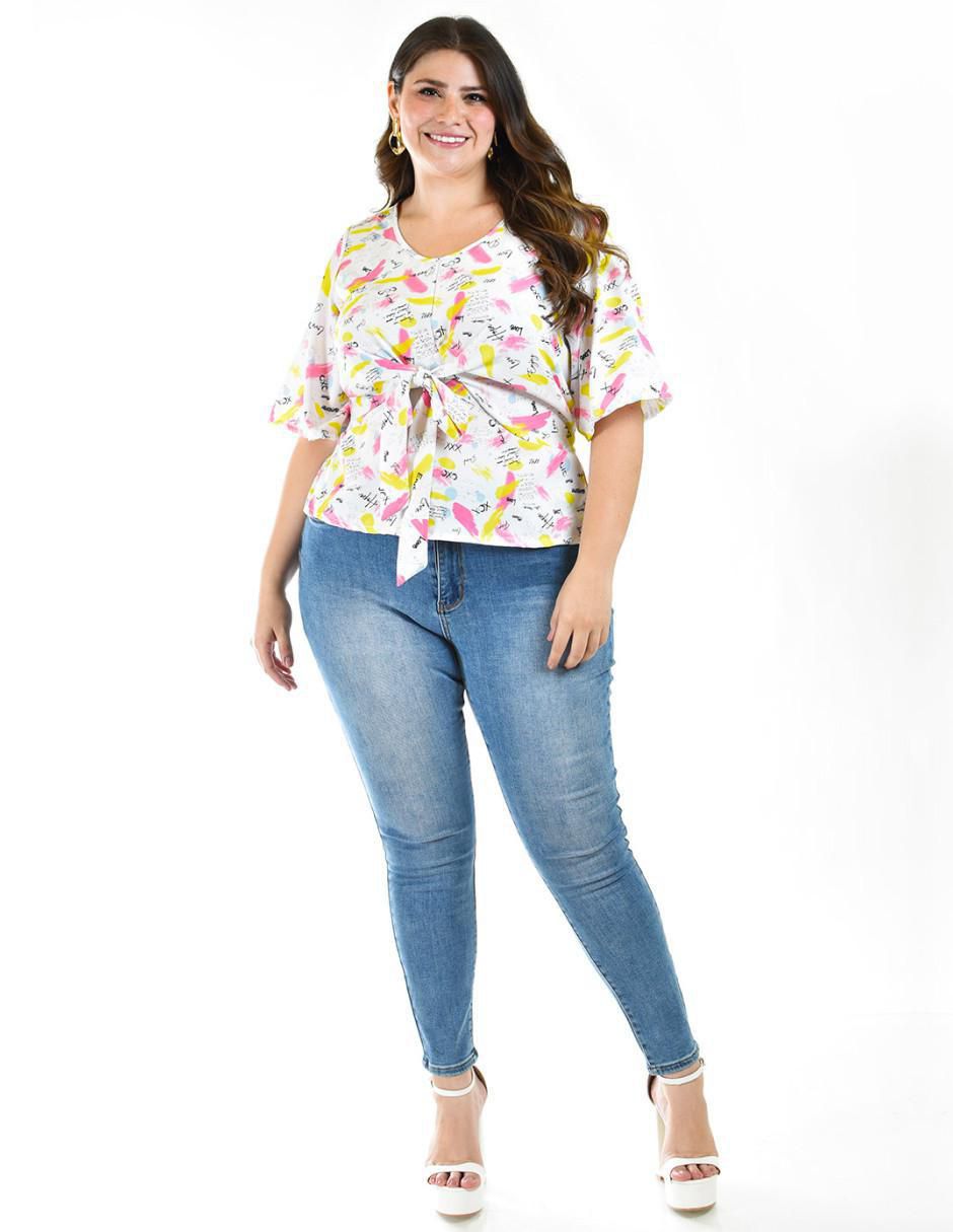 Blusa Roman Fashion manga 3/4 para mujer