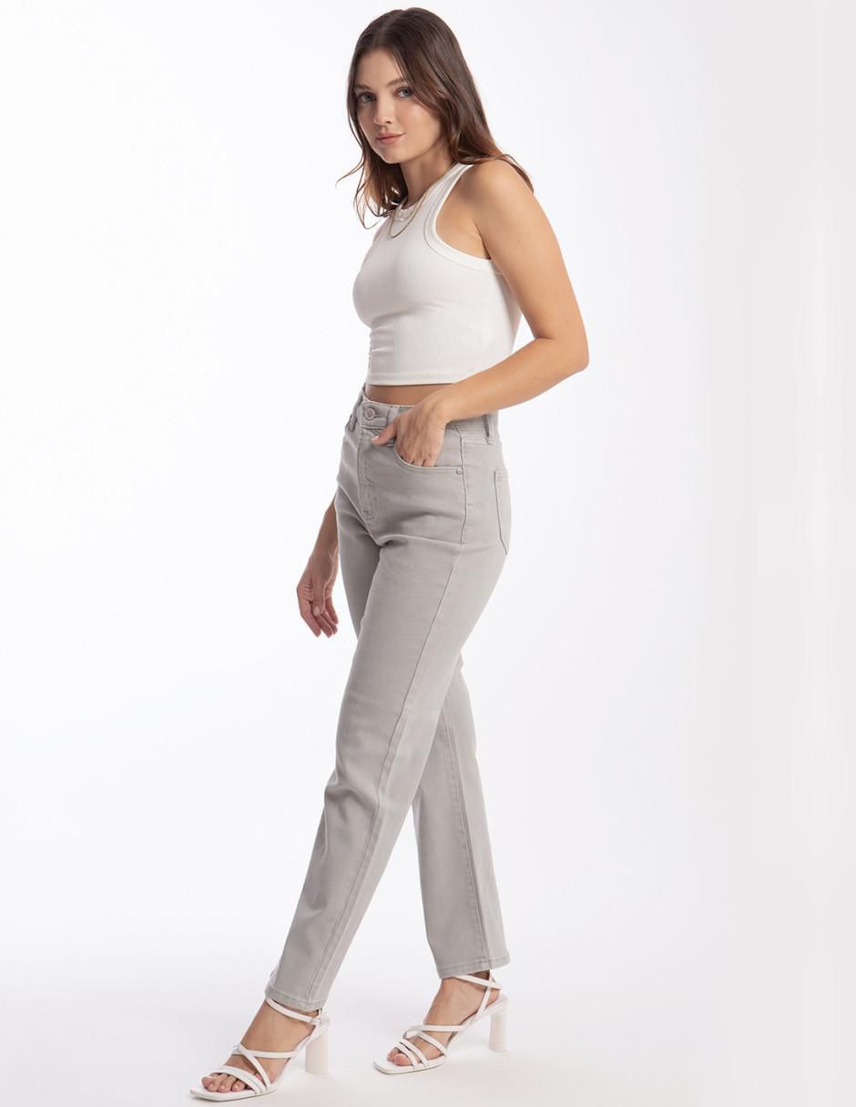 Jeans straight j-bal-6555-gris para mujer 4