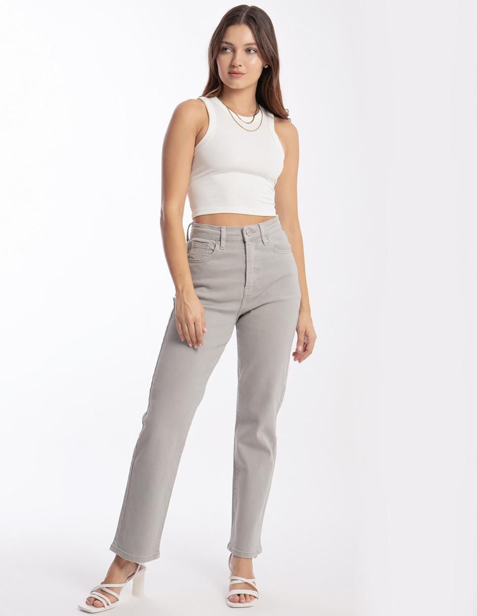 Jeans straight j-bal-6555-gris para mujer 2