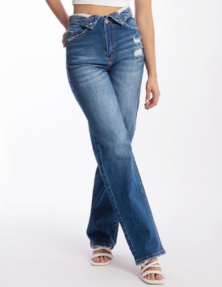 Jeans straight j-bal-6531-medio para mujer