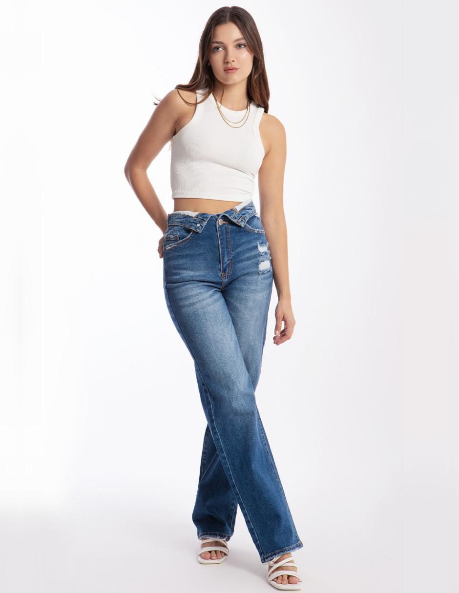 Jeans straight j-bal-6531-medio para mujer 2