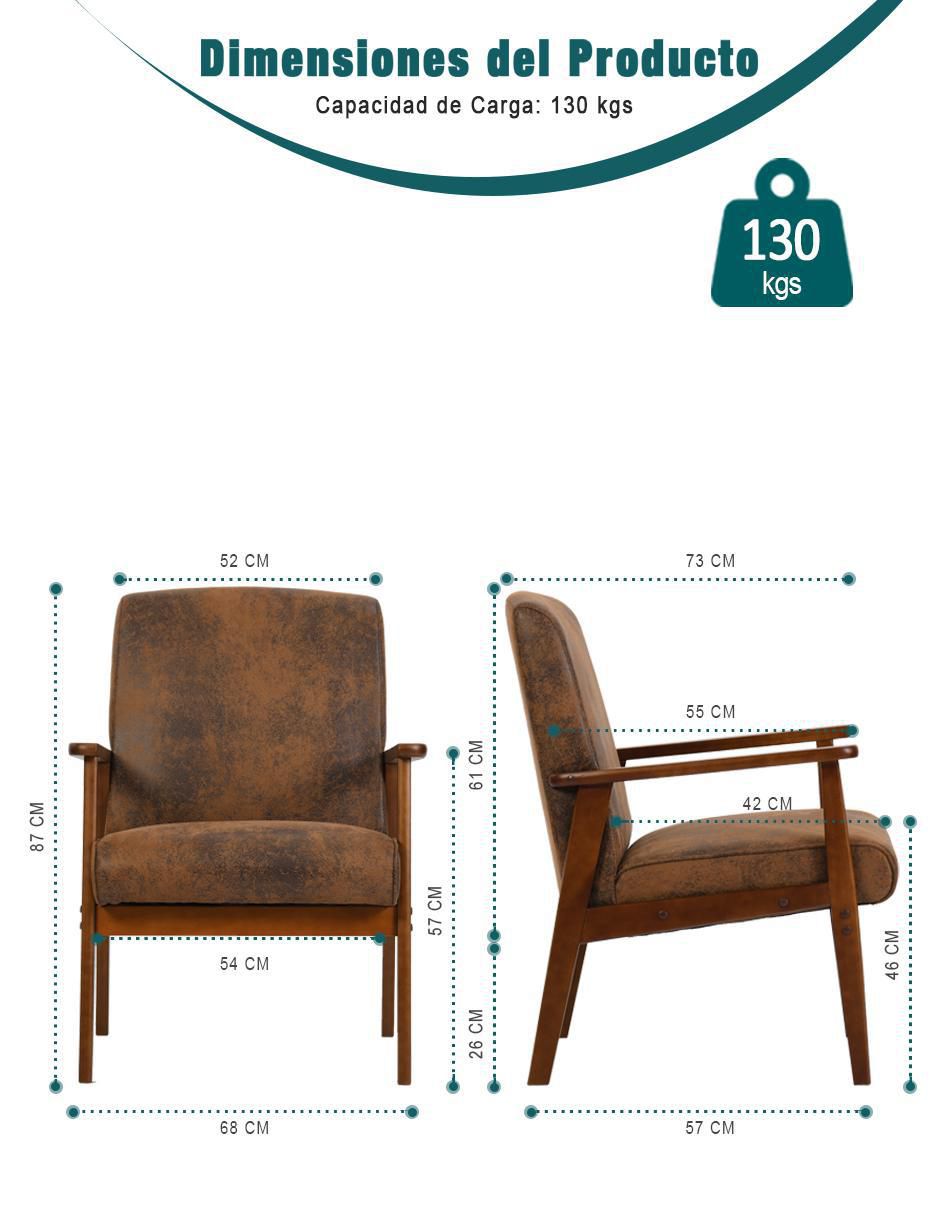 Sillón bruqax vintage de suede 8